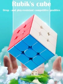 3x3x3 碳纤维魔方玩具，初学者适用，丝滑，经典 3 层拼图玩具，颜色多样，缓解压力和提高魔方速度 - 粉色 - 查看 14