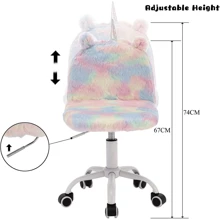 WAHSON OFFICE CHAIRS 1PC Wahson Children's Desk Chair Girls' Desk Chair With Casters, Swivel Unicorn Desk Chair For Bedroom - 彩色 - 查看 5