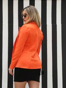 Luxury Blazer With Long Sleeves Solid Color Formal Social Elegant Style For Women - trái cam - Xem 1