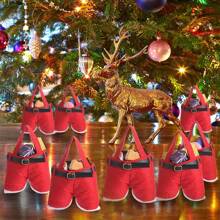 5 Stück/1 Stück Weihnachtsdekoration Geschenktüten im Stil von Weihnachtsmannhosen, süße Leckerchen-Tüten für Kinder, perfekt für Hochzeit, Feiertage, Silvester Geschenke