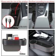1PC Car Seat Gap Slit Storage Box Organizer Phone Stand Case Bottle Key Holder Leather 4x4 Automobile Accessories Interior Universal