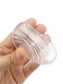 1 pieza Esponja de maquillaje de silicona [lavable] de calidad premium - Esponja de maquillaje para base de gel y BB - Mejor herramienta de belleza de esponja de silicona cosmética, esponja de maquillaje de silicona con forma de hoja transparente y suave, esponja cosmética de gelatina rebotante amigable con la piel, fácil de aplicar y limpiar, esponja de maquillaje de silicona en forma de hoja para crema refinada - transparente - Ver 6