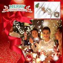 1/4/6 Chiếc Vòng Đựng Khăn Ăn Hình Cây Xanh Cho Bàn Ăn - Tiệc Cưới, Vòng Đựng Khăn Ăn Hình Vòng Hoa Ông Già Noel Kẹo Mía Thiết Kế Tuần Lộc Vòng Đựng Khăn Ăn Cho Bữa Tiệc Ngày Lễ Trang Trí Bàn Ăn - Nhiều màu - Xem 10