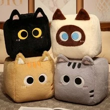 1pc Multi-Color Tofu Cat Plush Pillow Companion Cube Decorative Cat Pillow - Multicolor - View 6