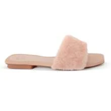Women's Flat Sandal With Fur Bride Plush Slipper Slipper - Rosa Oxidada - Ver 4