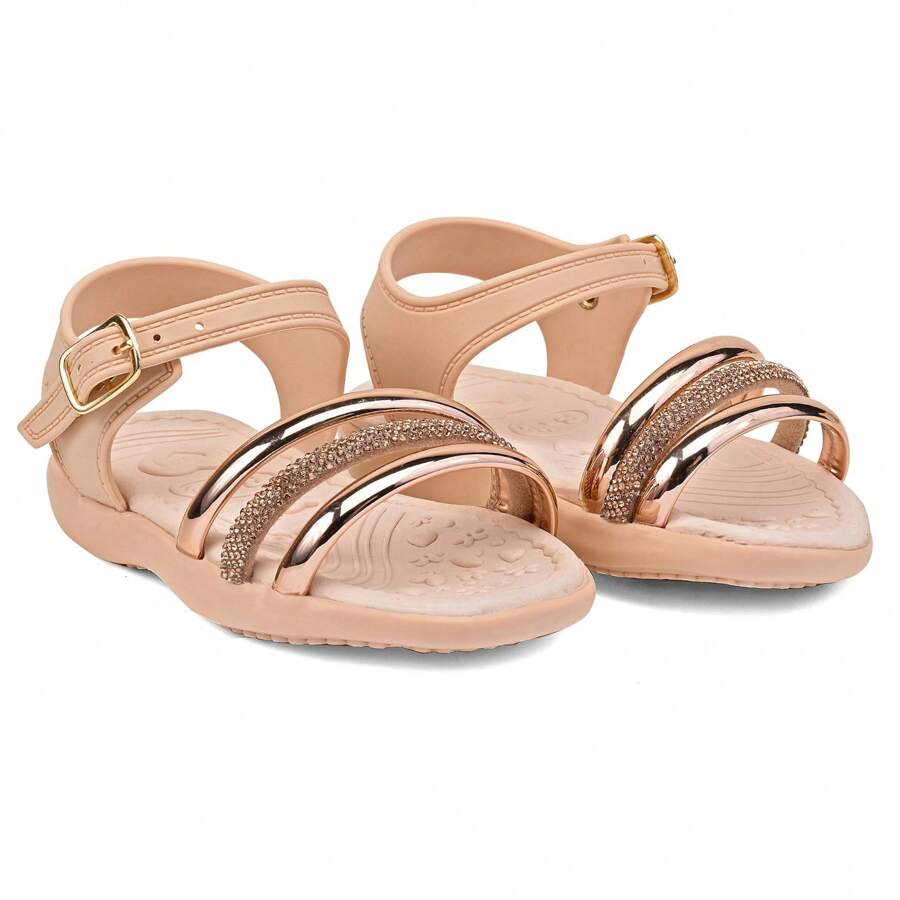 Women's Children's Sandal Baby Girl Papete Super Soft Lightweight Comfortable Modern Triple Strap - Màu be - Xem 1