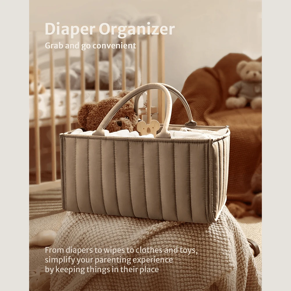 Baby Diaper Caddy Basket, Stylish Baby Diaper Caddy Organizer, Storage