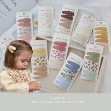 6 Stücke Kleinkind Haarspangen mit Blume Muster, Kleinkind Mädchen Haarschleifen Spangen rutschfest umwickelt mit Schnappverschluss, Blumen Spangen für Haare Haarclips, Haaraccessoires für Baby Kleinkind Mädchen Kinder (unterschiedliche Stoffchargen können Unterschiede aufweisen, zufällig) Liebes Valentinstag