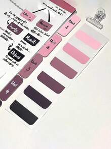 1pc 60/120/240pcs Transparent Black & Pink Index Stickers, Writeable Divider Stickers, Adhesive Sticky Notes, Classification Labels, Adhesive Memo Tabs, Page Markers, Book Labels, Sticky Labels, Stationery Stickers Back To School