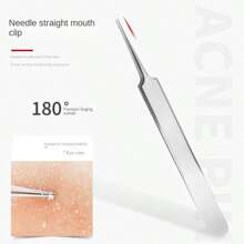 Blackhead Remover Comedone Extractor, Curved Blackhead Tweezers Kit, Professional Stainless Pimple Acne Blemish Removal Tools Kit,Skincare - Multicolor - View 9