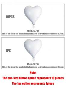 1 pezzo/10 pezzi Palloncini a forma di cuore bianchi in foil da 18 pollici per decorazioni di matrimoni, compleanni, San Valentino - Bianco - Visualizzare 2