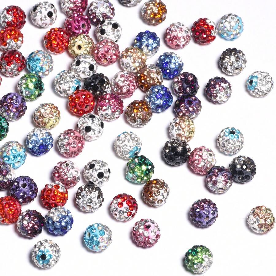 10mm Rhinestone Crystal Polymer Clay Bead Soft Pottery Micro Pave CZ