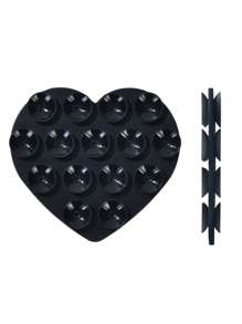 1pc Multi-Function No-Drill Strong Silicone Suction Cup Phone Holder, Heart Shaped Compatible With IPhone, Android Phone, Gift For Birthday, Family, Friends Phone Stand, Phone Accessories - Multicolor - View 19