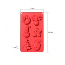 1 件圣诞硅胶蛋糕模具 1/6/7 孔模具 DIY 烘焙手工皂模具巧克力模具烘焙用具圣诞节圣诞装饰圣诞装饰品圣诞礼物 - 彩色 - 查看 14