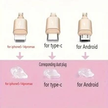 2pcs Resin Carton Rice White Coffee Bear Dust Plug For Charging Port, Compatible With Apple/Type-C Ports, Phone Dust Plug Suits For All Phones - Multicolor - View 4