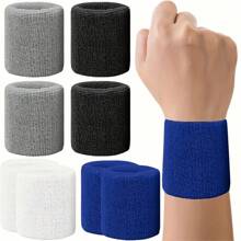 1 Pair Of Sweat-Absorbent, Breathable Sports Wristbands For Exercise, Football, Basketball, Running Gym Gym Wristbands Accessories