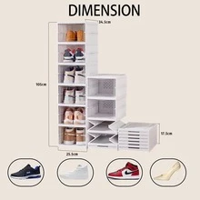 6 Niveles Zapatero con Cubierta, Armario de Almacenamiento de Zapatos, Cajas de Almacenamiento de Zapatos, Para Almacenar y Guardar los Zapatos, Organizador para Armario, Pasillo, Dormitorio