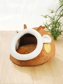 ABLAZE ZAI 1 件柔软织物动物形状封闭式仓鼠/沙鼠窝/床，适合全年小型宠物