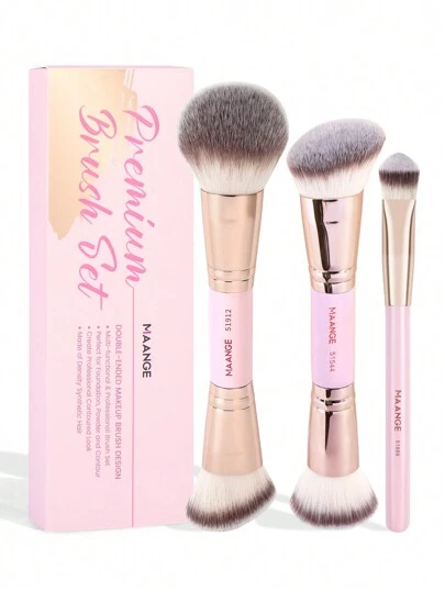 MAANGE 1/2/3pcs Professional Face Makeup Brush Set,With Paper Case Foundation Brush Blush Brush Loose Powder Brush Contour Brush Highlighter Brush Eye Shadow Brush Makeup Tools Gift For Women & Girl Travel Makeup Brush Set ,Brush Set,Makeup Brush Kit,Make Up Brush Set,Make Up Set Complete,Makeup Brush Set,Complete Makeup Kit,Brush Kit,Brushes Makeup Set,Makeup Gift Set