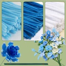 201/ 301/ 331 件超浓密蓝色管道清洁器、白色管道清洁器花卉套件、花茎线、雪尼尔茎工艺品、彩色蓬松棒、工艺管道清洁器、海蓝色管道清洁器散装、艺术管道清洁器，用于创意圣诞装饰用品 - 彩色 - 查看 10