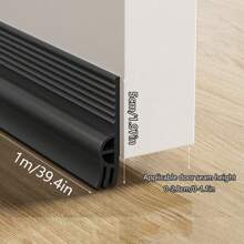 1m TPE Anti-Dust & Noise Reduction Door Bottom Seal, Triple Seal Design, Non-Slip Grooves, Windproof & Soundproof Door Draft Stopper