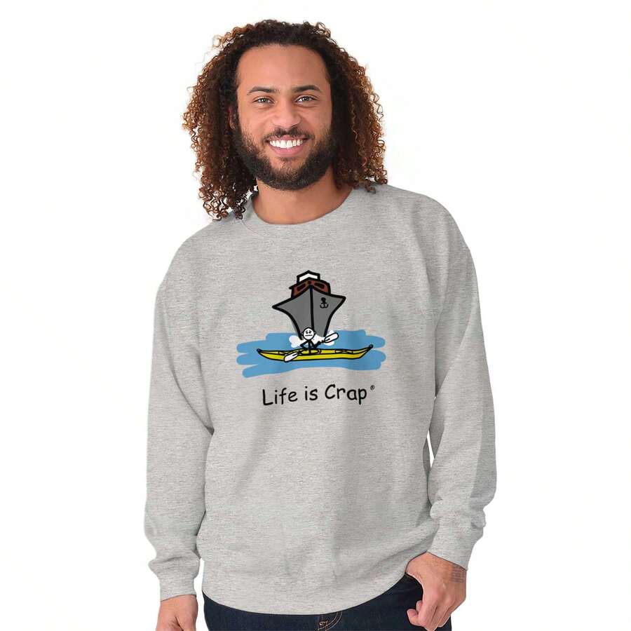 Áo nỉ phiêu lưu vui nhộn Ocean Liner Kayak - Màu xám thể thao - Xem 1