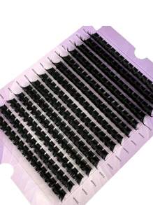 HBZGTLAD 224Pcs/ Set 14Rows 160Roots 0.05mm Soft Lash Mink Fur Eyelashes 9-16mm Mixed Length 3D Russian Volume Lash Individual Lashes Makeup Black Lashes Purple Box Packaging Lash Clusters,Eye Lash Clusters,Individual Eyelashes,Lashes,Fake Lashes - Black - View 4