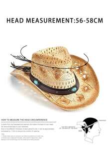 1pc Retro Gemstone Hair Accessories, Can Be Paired With Sun Hat (Hat Not Included) - Decorative Gemstones - View 10