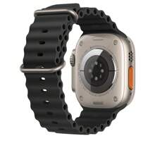 Silicone Sport Ocean Band Compatible With Apple Watch Ultra Band 49mm 45mm 44mm 42mm 41mm 40mm 38mm For Women Men,Soft Waterproof Strap Apple Watch Ultra 1 Ultra 2 Bands For Series 9 8 7 6 5 4 3 2 1 SE - 黑色 - 查看 2