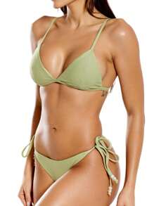 Women Bikini Sets - 橄欖綠 - 查看 5