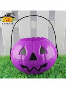 2-In-1 Foldable Pumpkin Candy Bucket, 5-Color Halloween Decoration Props Halloween Party,Christmas Decor - Multicolor - View 16