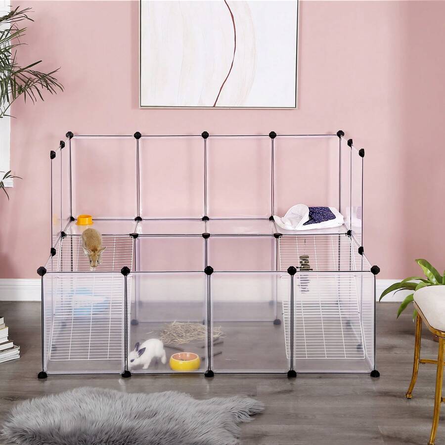 SONGMICS Playpen For Guinea Pigs - White - View 1