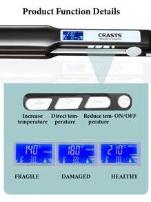 CRASTS 专业直发器，MCH 快速加热，LCD 显示屏，快速温度调节，钛硬板，家庭和沙龙使用，护发礼品 - 英規插(220-240V) - 查看 8