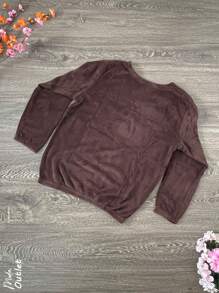 conjunto de dos piezas de pijama para dama - Café integral - Ver 5