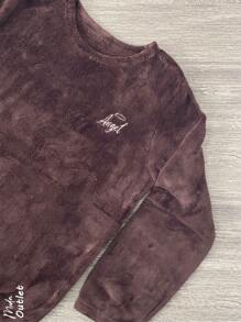 conjunto de dos piezas de pijama para dama - Café integral - Ver 2