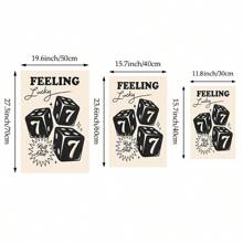 Set Of 3 Lucky You Queen Hearts Prints Canvas Paintings Magic 8 Ball Wall Art Y2k Dorm Room, Bar Cart,College Apartment ,Home Decor Unframed - Multicolor - View 6