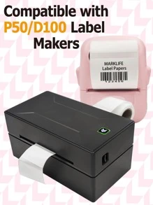 Marklife 2 Inch 50X50mm Pink Circle Thermal Labels, Thermal Label Stickers, Self-Adhesive Heat-Sensitive Round Labels Paper For DIY Logo Design, Barcode, Name Tag, Glass Jar, Black On Pink, 180 Labels/1 Roll - Pink - View 7