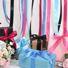 1pc 0.6/1/1.5/2/2.5/4/5cm Ribbon Satin Ribbon Colored Ribbon Silk Ribbon For Wedding Cake Decoration Chair Back Gift Packaging DIY Ribbon,Christmas - Black - View 10