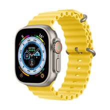 Silicone Sport Ocean Band Compatible With Apple Watch Ultra Band 49mm 45mm 44mm 42mm 41mm 40mm 38mm For Women Men,Soft Waterproof Strap Apple Watch Ultra 1 Ultra 2 Bands For Series 9 8 7 6 5 4 3 2 1 SE - 黃色 - 查看 2