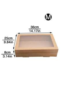 Hộp đựng cơm trưa có cửa sổ 2 chiếc/4 chiếc/6 chiếc, Hộp đựng đồ ăn ngoài trời cho tiệc nướng, trà chiều, món tráng miệng, bánh ngọt, trái cây, thích hợp đựng thực phẩm nấu chín hoặc bánh nướng xốp - Giấy - Xem 20