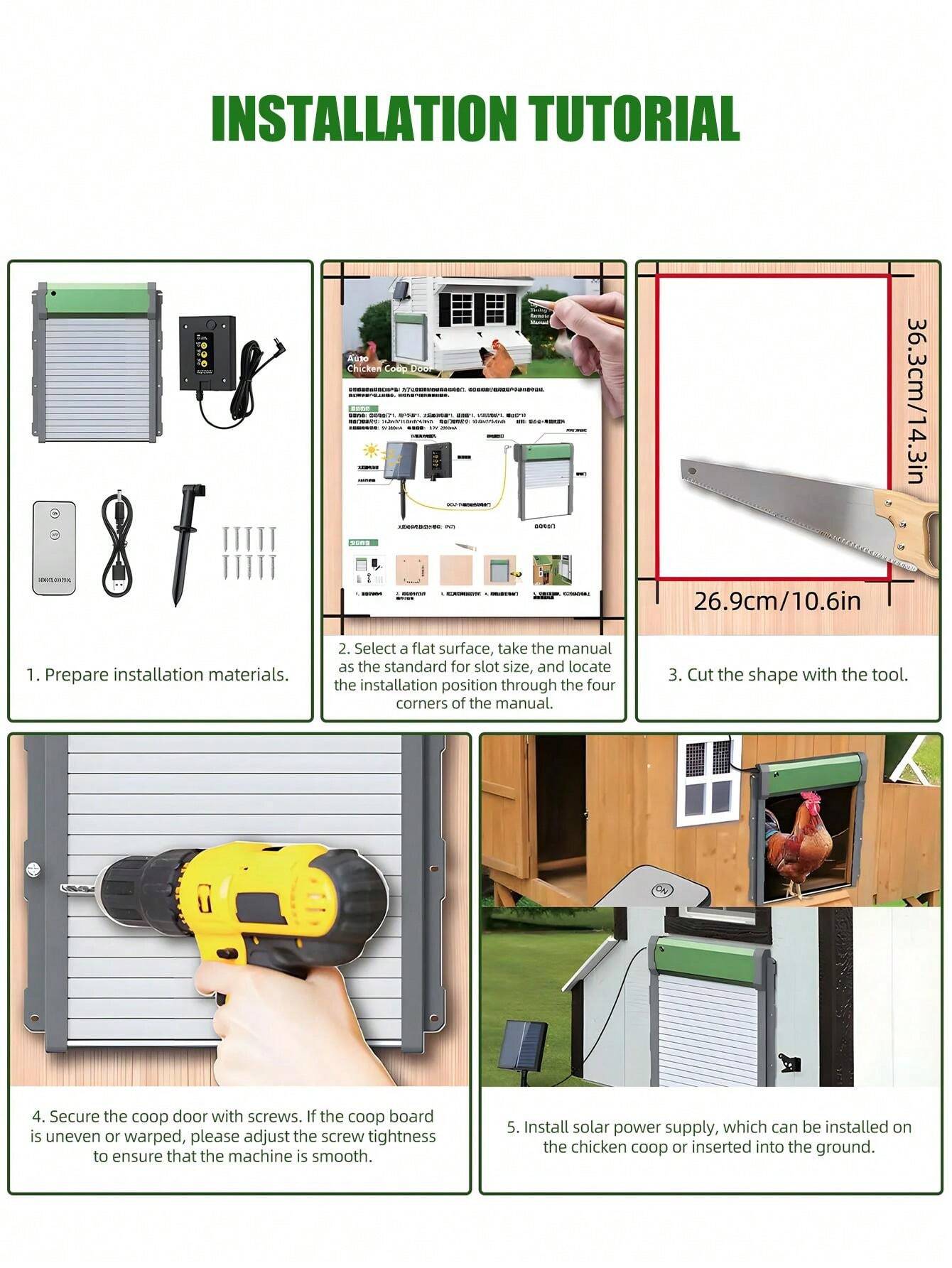 New Automatic Smart Remote Control Chicken Coop Door, IP67 Waterproof