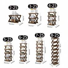 Madebyblanc 1pc Bamboo Simple No-Install Foldable Shoe Rack Entrance Organizer - Brown - View 3