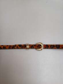 Thin Women's Belt Width 1CM - Animal Print Dark Jaguar - View 4