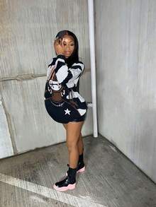 Oversized Sweater Anime Street Hipster Black Casual Fashion Autumn And Winter Sweater - Black - View 6