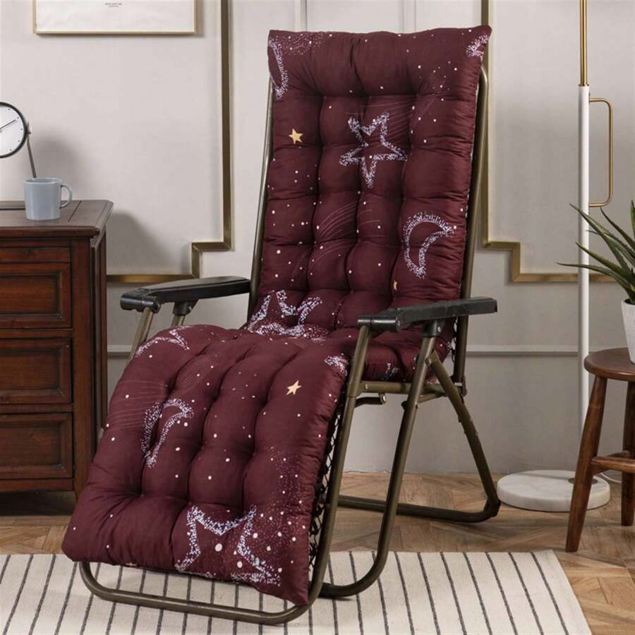 1pc Printed Cushion For High Back Rocking Chair, Thick & Comfortable For Garden, Patio, Leisure Chairs, Indoor & Outdoor Use - Multicolor - View 1