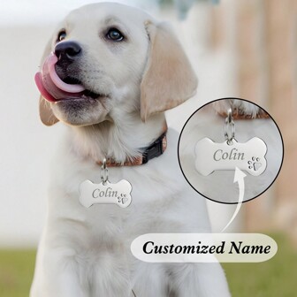 Personalized Pet Name, Dog Tag, Dog ID Tag, Dog Name Tag, Custom Dog Tag, Engraved Dog Tag, Black Dog Tag Personalized For Dogs, Bone Dog Tag Ornamental, Engraved, Stainless, Cat Stylish, Contracted, Cute, Cuties, Colorful, Vintage Unique, Customized Cat Tags Personalized Small, Personalized Cat Collar, Personalized Dog Collars Pet For Housewarming Ornamental,Personalised Cat Dog Puppy Pet ID Name Pendants