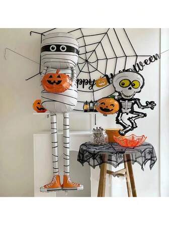 1st stor uppblåsbar stående mumieballong Halloween skräckstämning inomhus och utomhus festdekoration Uppblåsbar rekvisita, jul