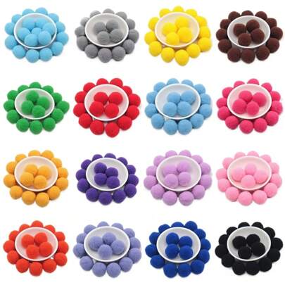 36 peças, 20g Bolas de Pompom Misturadas de 25mm, Pompons Fofos e Coloridos de 2,5cm para Artesanato DIY, Decoração de Vestuário, Acessórios de Costura