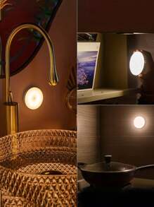 带智能身体传感器的 LED 夜灯，可充电，磁吸，手持便携功能，适用于宿舍、衣柜、橱柜、卧室床头台灯 - 小圓燈 - 查看 5