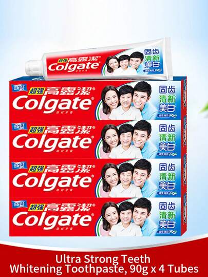 colgate 4 Pcs, Super Cavity Protection Calcium Enriched Toothpaste, Mint Flavor, Strengthen Teeth, Breath-Refreshing, Sparkling White, Anti-Cavity (360g/12.7 Oz)